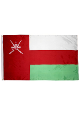 4x6 ft. Nylon Oman Flag with Heading and Grommets
