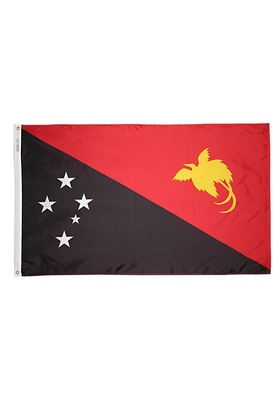 4x6 ft. Nylon Papua New Guinea Flag Pole Hem Plain