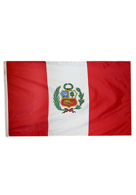 4x6 ft. Nylon Peru Flag with Heading and Grommets