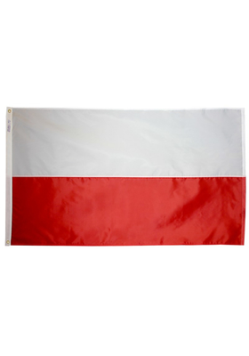 2x3 ft. Nylon Poland Flag with Heading and Grommets