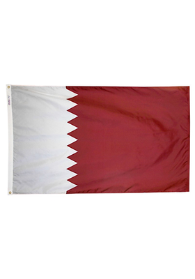 3x5 ft. Nylon Qatar Flag Pole Hem Plain