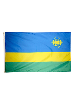 2x3 ft. Nylon Rwanda Flag with Heading and Grommets