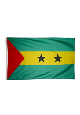 4x6 ft. Nylon Sao Tome / Principe Flag Pole Hem Plain