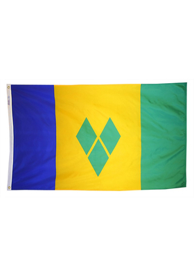 2x3 ft. Nylon St Vincent / Granada Flag with Heading and Grommets