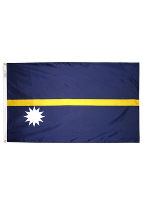 5x8 ft. Nylon Nauru Flag with Heading and Grommets