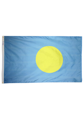 3x5 ft. Nylon Palau Flag Pole Hem Plain