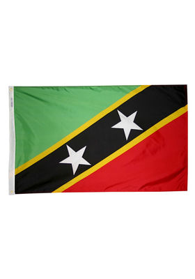 2x3 ft. Nylon St Kitts / Nevis Flag with Heading and Grommets