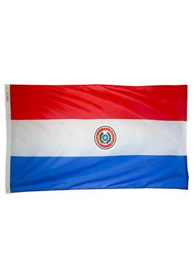 5x8 ft. Nylon Paraguay Flag with Heading and Grommets