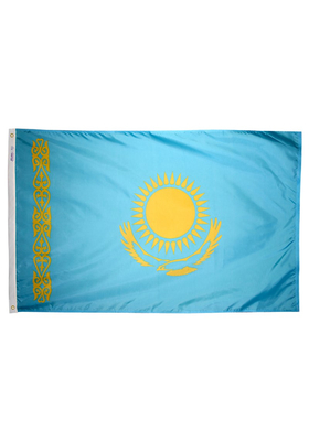 2x3 ft. Nylon Kazakhstan Flag Pole Hem Plain
