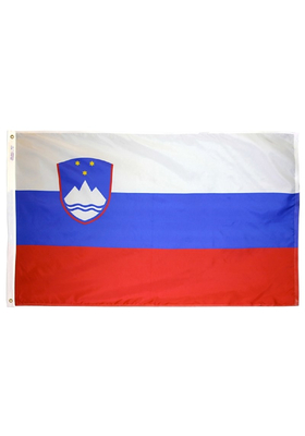 3x5 ft. Nylon Slovenia Flag Pole Hem Plain
