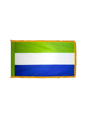 3x5 ft. Nylon Sierra Leone Flag Pole Hem and Fringe