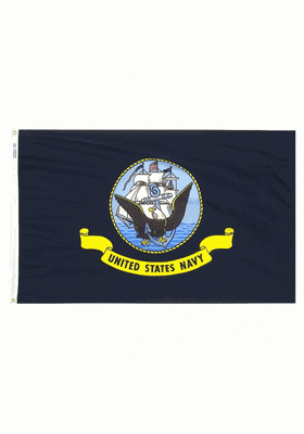 2x3 ft. Nylon Navy Flag with Heading and Grommets