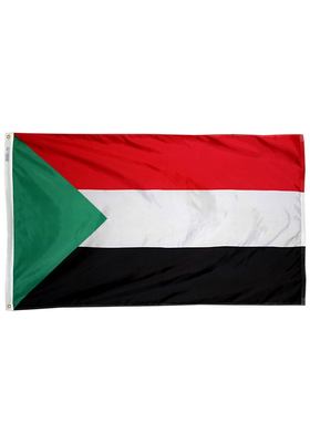 5x8 ft. Nylon Sudan Flag with Heading and Grommets