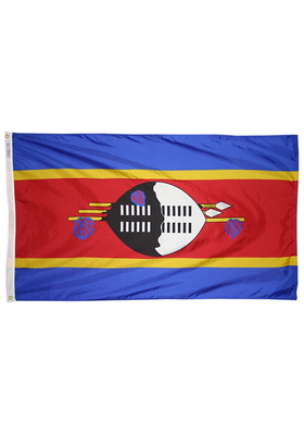5x8 ft. Nylon Swaziland Flag with Heading and Grommets