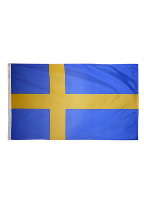 2x3 ft. Nylon Sweden Flag with Heading and Grommets