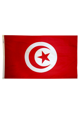 5x8 ft. Nylon Tunisia Flag with Heading and Grommets