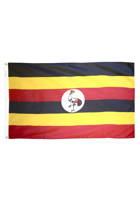 5x8 ft. Nylon Uganda Flag with Heading and Grommets