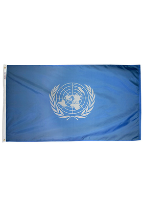 2x3 ft. Nylon United Nations Flag with Heading and Grommets