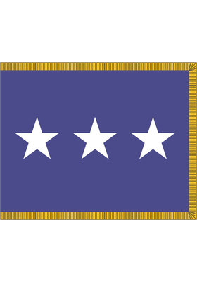 4 ft. x 6 ft. Air Force 3 Star General Flag Pole Sleeve & Fringe