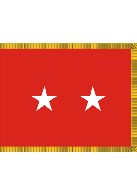 3 ft. x 5 ft. Army 2 Star General Flag, Parades and Display Fringed