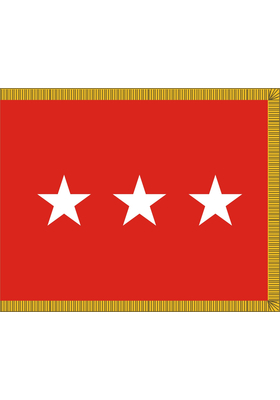 3 ft. x 4 ft. Army 3 Star General Flag, Parades and Display Fringed