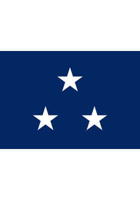 3 ft. x 4 ft. Navy 3 Star Admiral Flag Indoor Display Parade