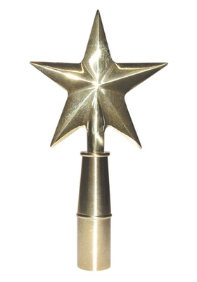 4 in. Brass Guiding Star /Texas Star with Ferrule