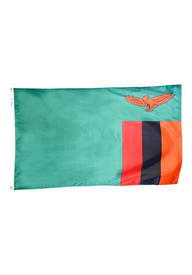 3x5 ft. Nylon Zambia Flag with Heading and Grommets