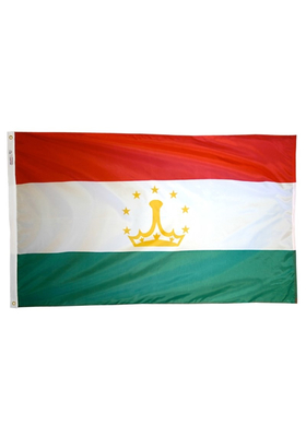 4x6 ft. Nylon Tajikistan Flag Pole Hem Plain