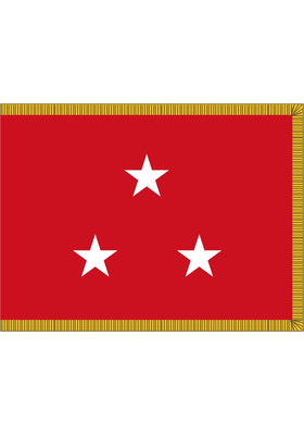 3 ft. x 5 ft. Marine Corps 3 Star General Flag Pole Sleeve & Fringe