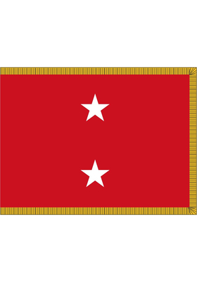 3 ft. x 4 ft. Marine Corps 2 Star General Flag Pole Sleeve & Fringe