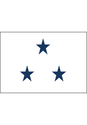 3 ft. x 4 ft. Navy 3 Star Non Seagoing Admiral Flag w/Grommets