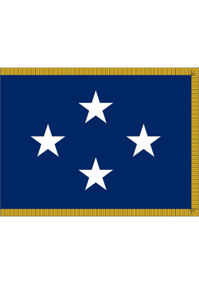 3 ft. x 5 ft. Navy 4 Star Admiral Flag Pole Sleeve & Fringe