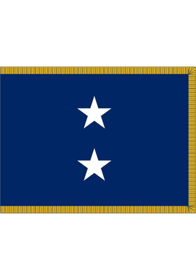 4 ft. x 6 ft. Navy 2 Star Admiral Flag Pole Sleeve & Fringe