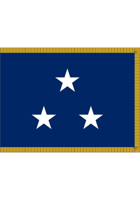 3 ft. x 4 ft. Navy 3 Star Admiral Flag Pole Sleeve & Fringe