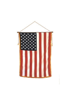24x36 in. Heritage Classroom U.S. Flag Vertical Banner Mounted Fringe