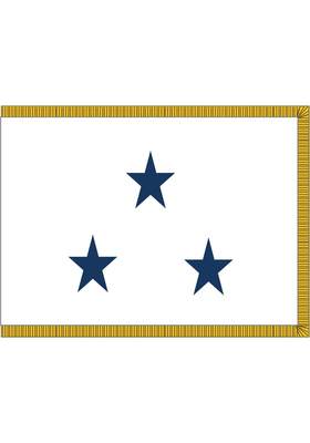 4 ft. x 6 ft. Navy 3 Star Non Seagoing Admiral Flag Pole Sleeve & Fringe