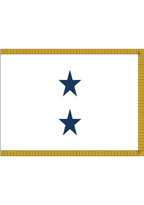 3 ft. x 4 ft. Navy 2 Star Non Seagoing Admiral Flag Pole Sleeve & Fringe