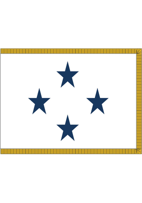 3 ft. x 4 ft. Navy 4 Star Non Seagoing Admiral Flag Pole Sleeve & Fringe
