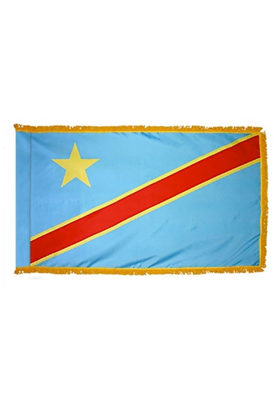 2x3 ft. Nylon Congo Democratic Republic Flag Pole Hem and Fringe