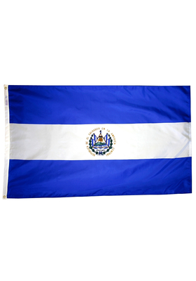 2x3 ft. Nylon El Salvador Flag with Heading and Grommets