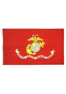 5x8 ft. Nylon Marine Corps Flag with Heading and Grommets