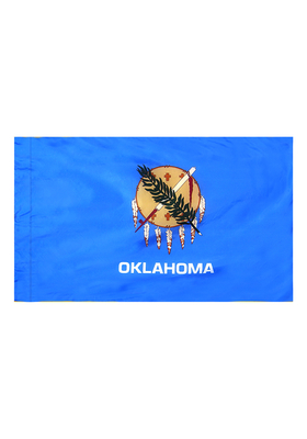 3x5 ft. Nylon Oklahoma Flag Pole Hem Plain