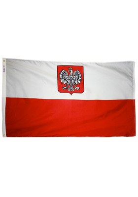 3x5 ft. Nylon Poland Flag (Eagle) Pole Hem Plain