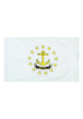 3x5 ft. Nylon Rhode Island Flag Pole Hem Plain