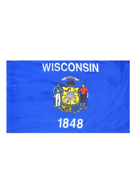 3x5 ft. Nylon Wisconsin Flag Pole Hem Plain