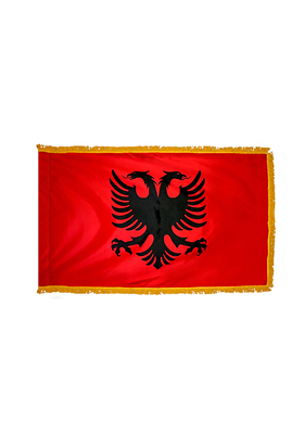 2x3 ft. Nylon Albania Flag Pole Hem and Fringe