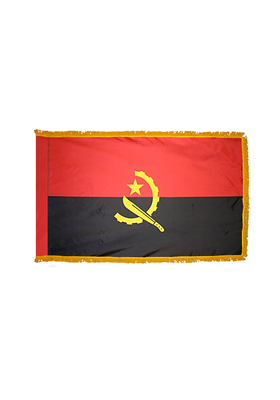 4x6 ft. Nylon Angola Flag with  Pole Hem and Fringe