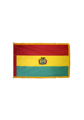 3x5 ft. Nylon Bolivia Flag Pole Hem and Fringe