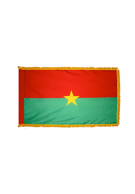 3x5 ft. Nylon Burkina Faso Flag Pole Hem and Fringe
